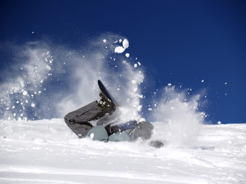 snowboard crash